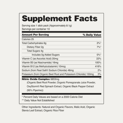 Nitric Oxide Organic Beets Single-Serve Packs