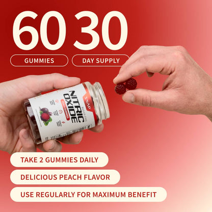 Nitric Oxide Gummies (Peach Flavor) - Buy 2, Get 1 FREE!
