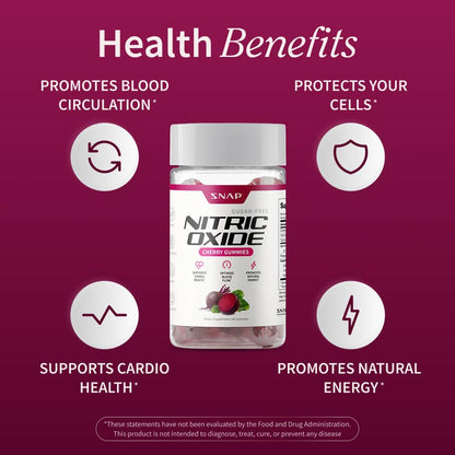 Nitric Oxide Gummies - Cherry Flavor - Buy 3 Get 2 FREE!