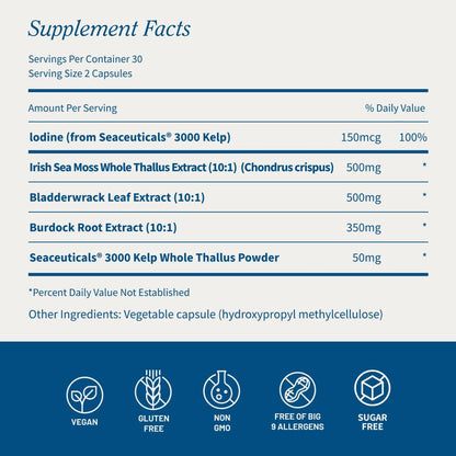Irish Sea Moss with Iodine Energy Support - Buy 3, Get 2 FREE!